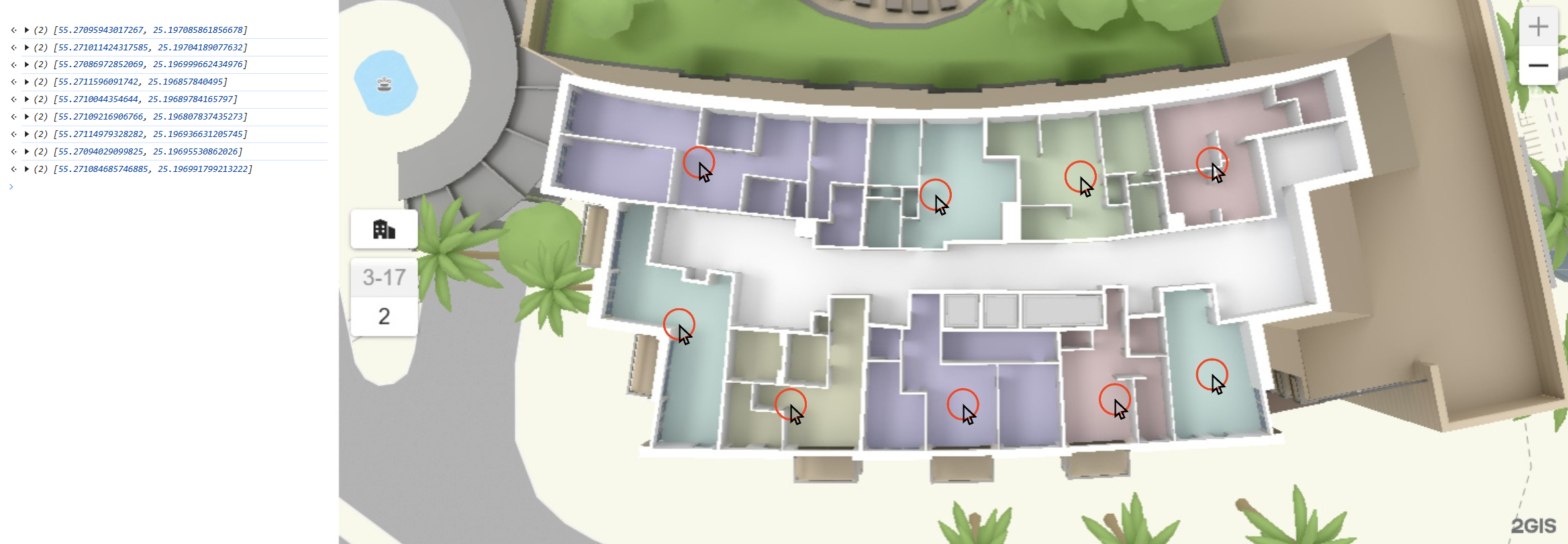 Getting coordinates