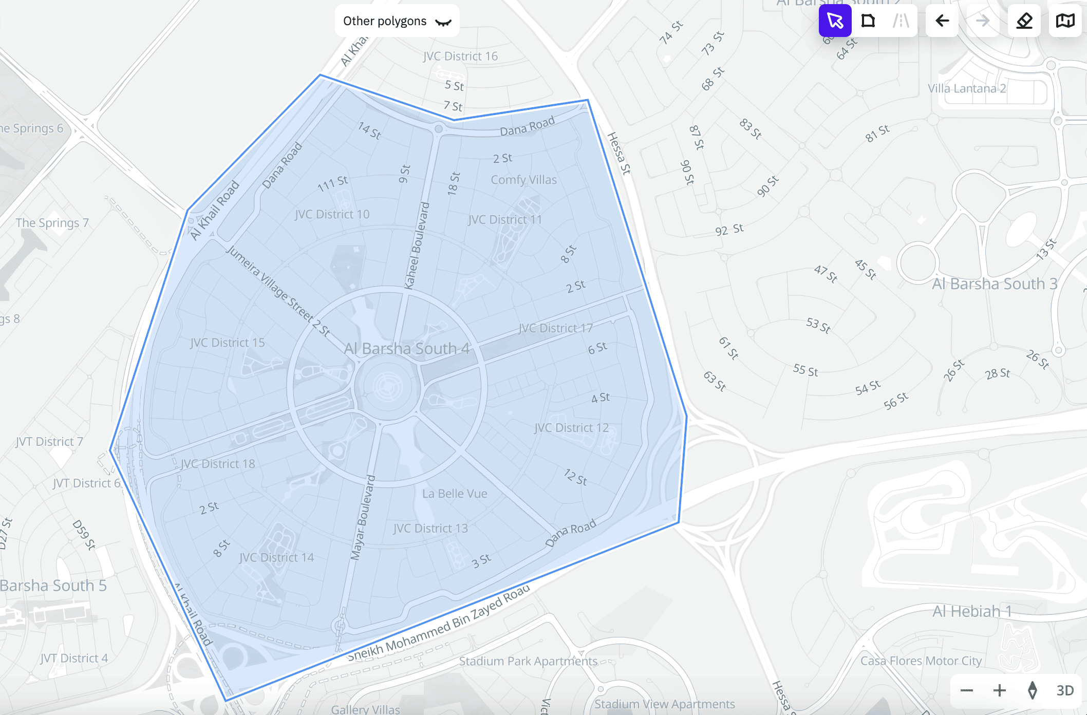 Example of a polygon on the map