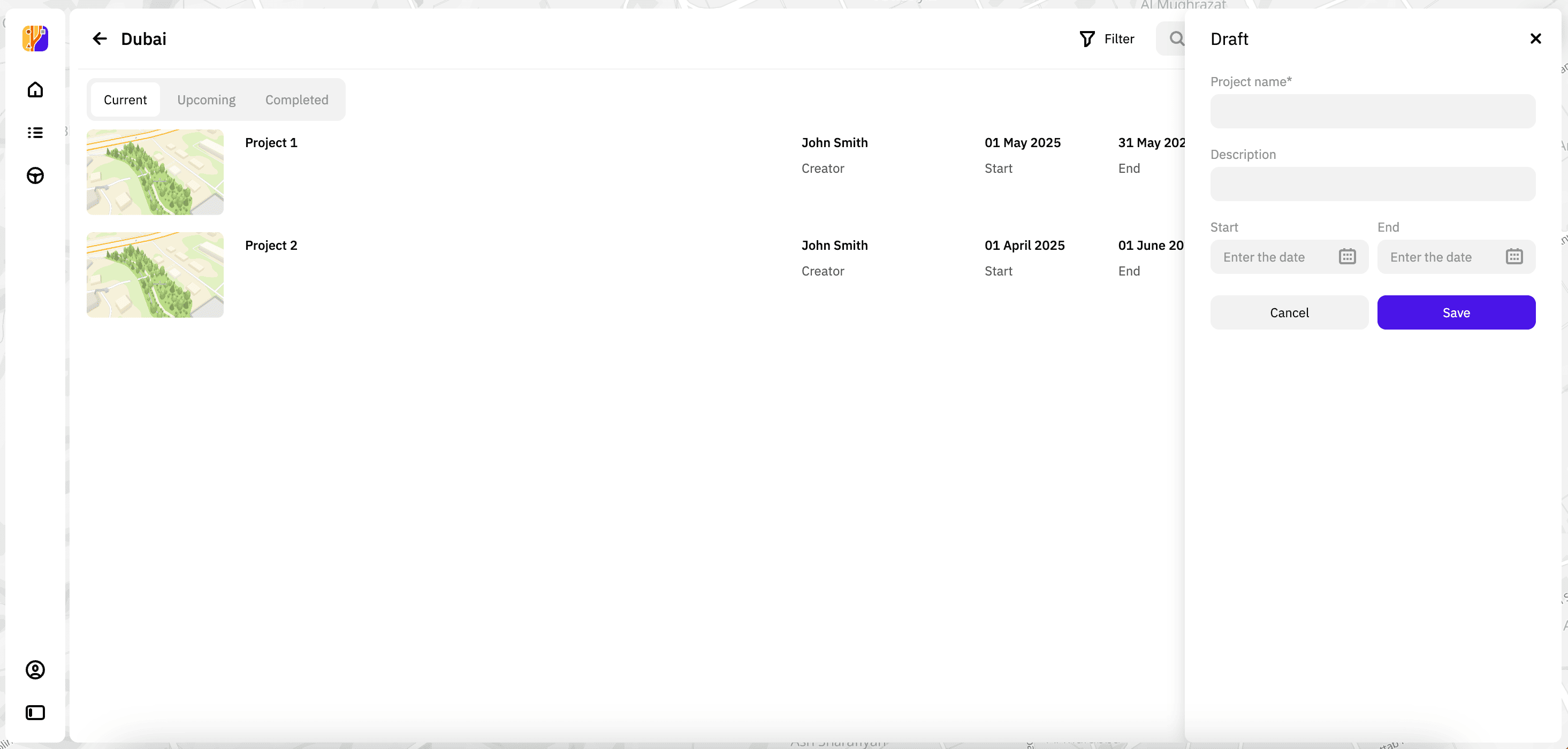 Creating a project