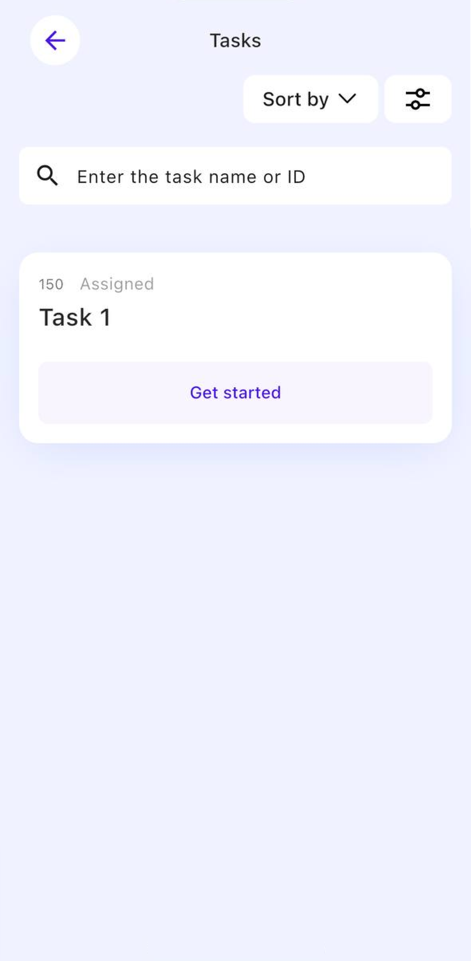 Card of a new assigned task