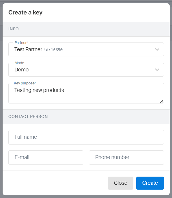 Create a key