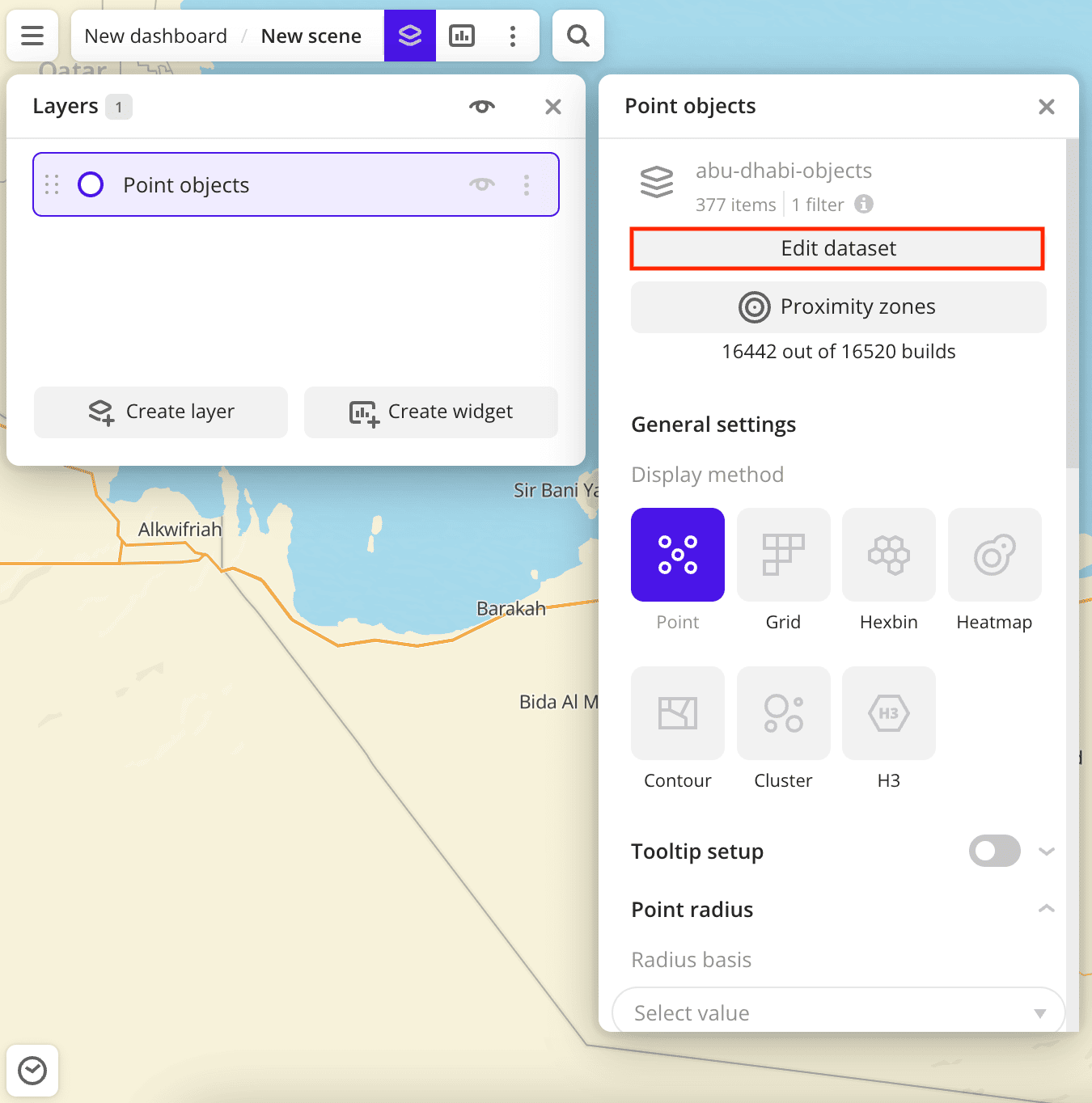 Adding objects to a data sample working with the created layer