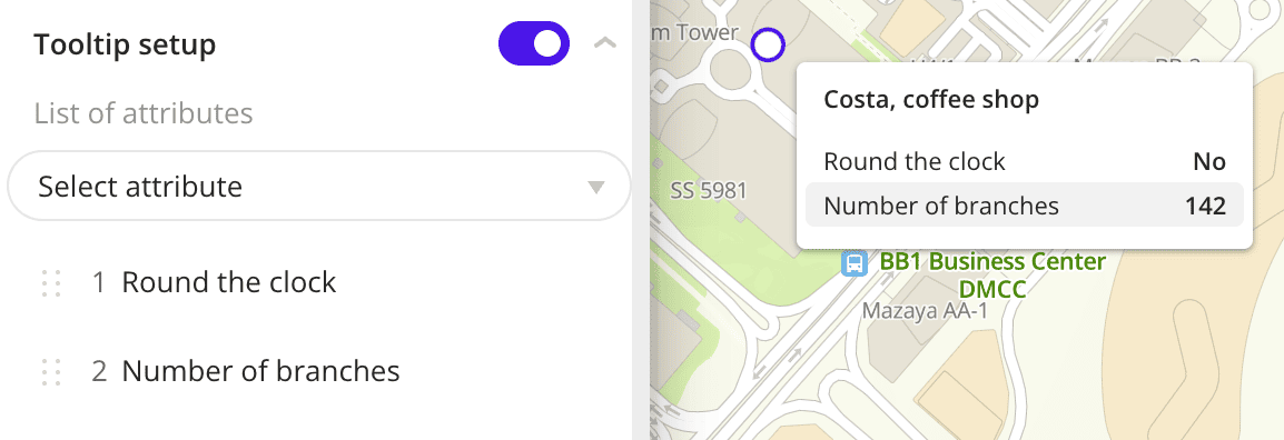 Tooltip setup
