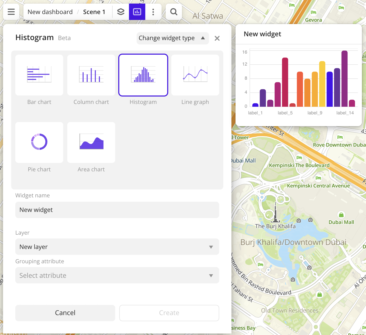 Example of creating a histogram